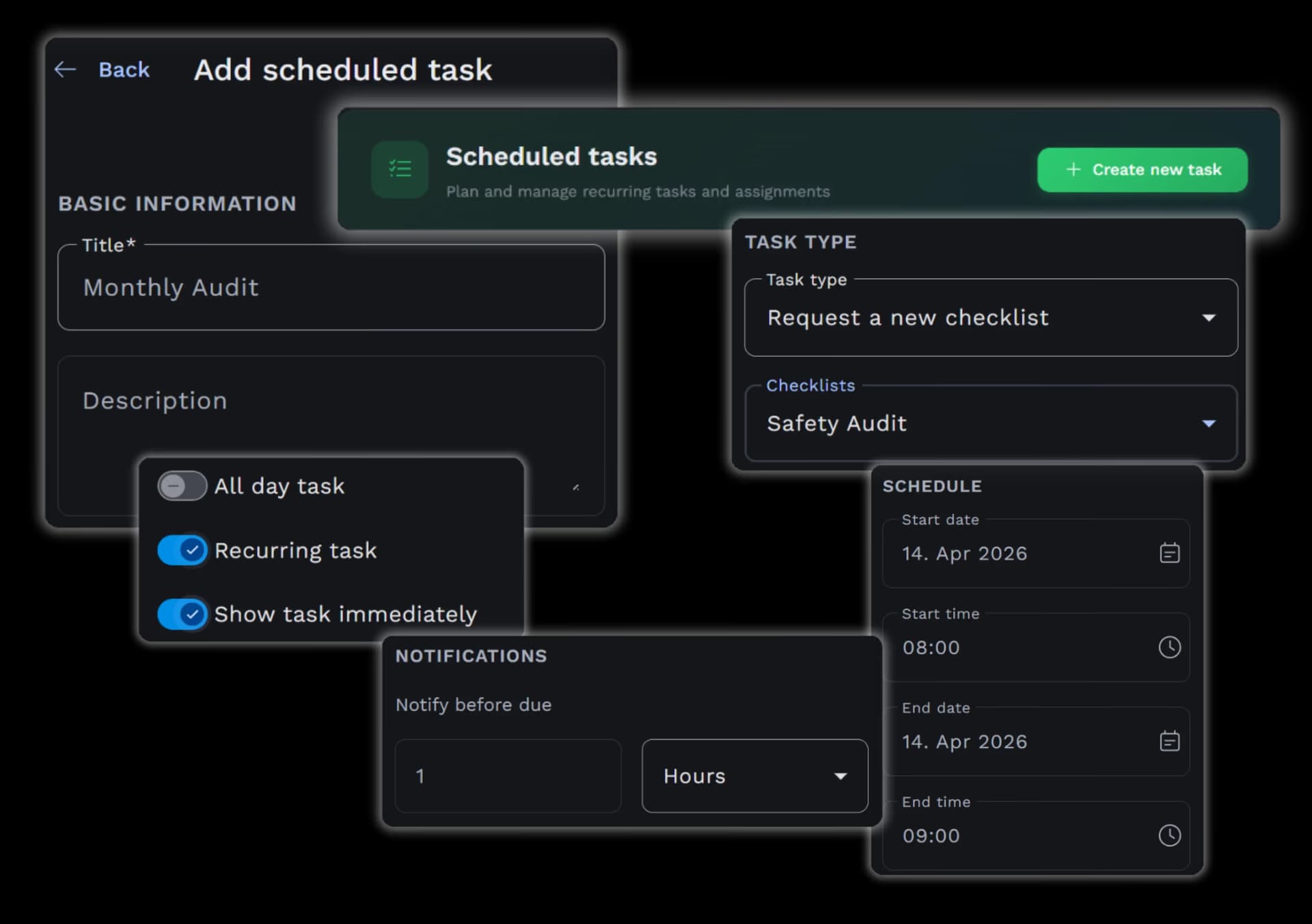 Task Schedule feature