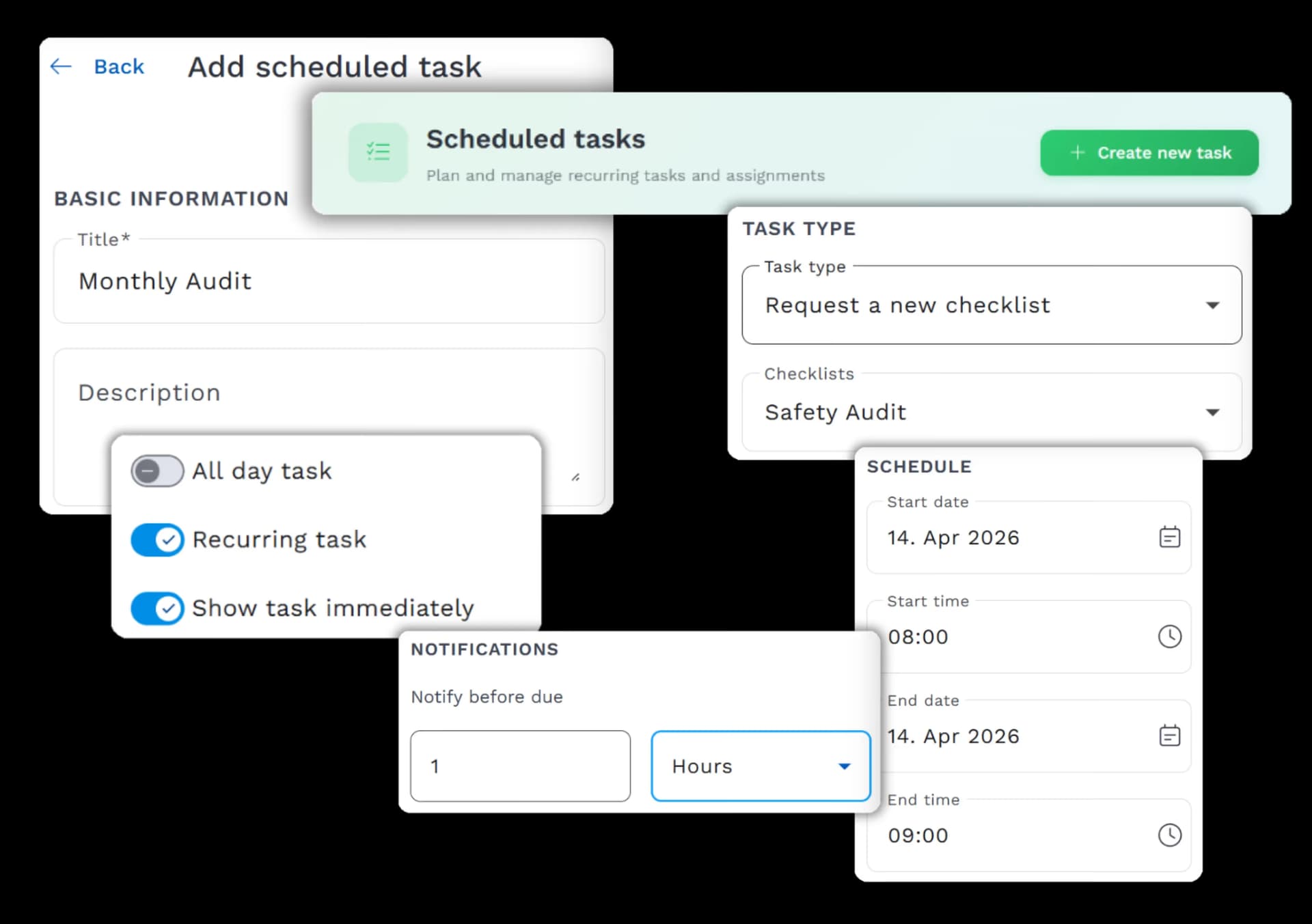 Task Schedule feature